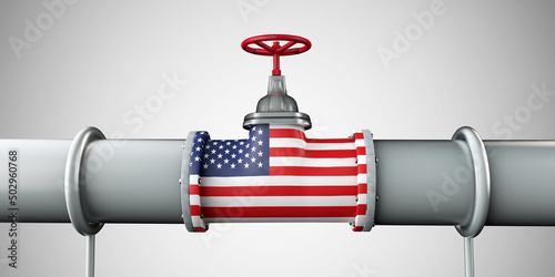USA oil and gas fuel pipeline. Oil industry concept. 3D Rendering
