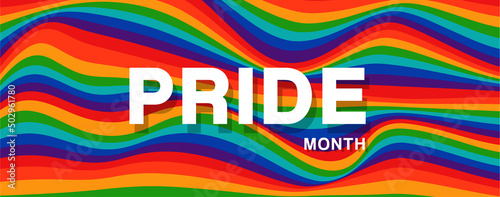 LGBTQ pride month background. Rainbow wave shape color illustration