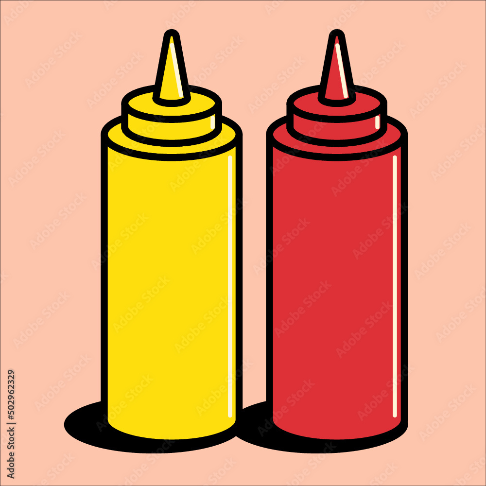 Ketchup and Mustard Bottles Ketchup and Mustard Bottles