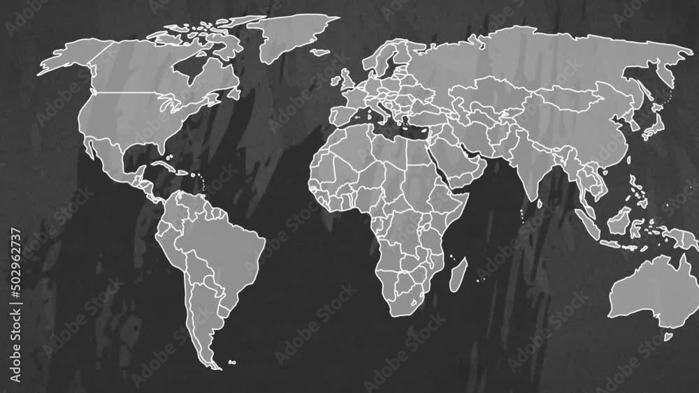 Animation of changing squiggles over world map Animation of changing squiggles over world map