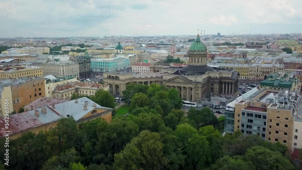 beautiful aerial shot of St. Isaac's Cathedral before the rain beautiful aerial shot of St. Isaac's Cathedral before the rain
