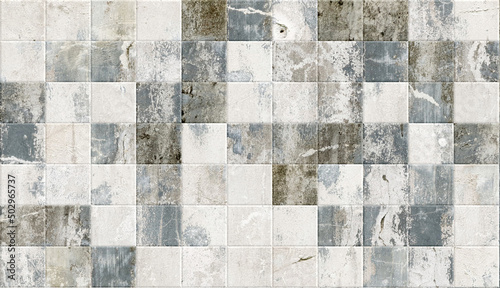 Old ceramic tile with cement texture. seamless pattern. Cement and Concrete Stone mosaic tile.