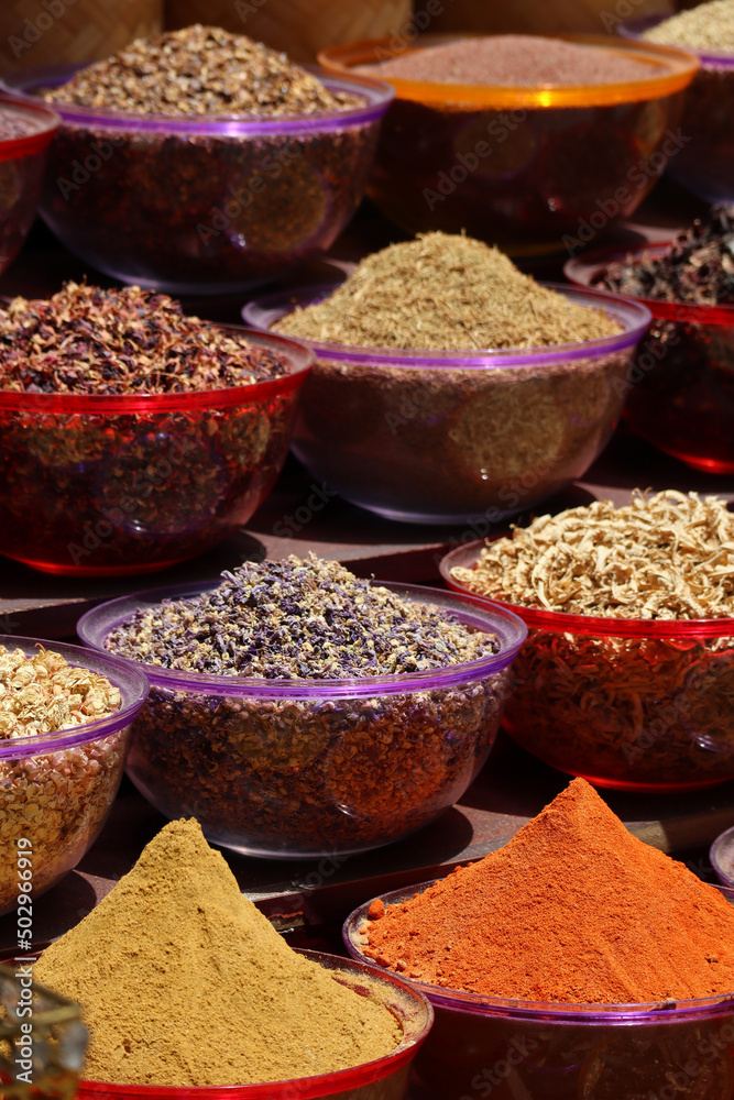 Oriental spices at the old oriental bazaar