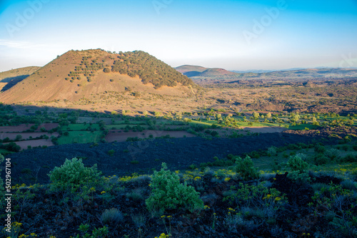 View of inactive Kula Volcano  country of Turkey 