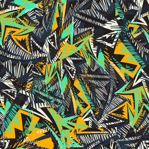 Abstract urban pattern with curved geometry elements and curved lines