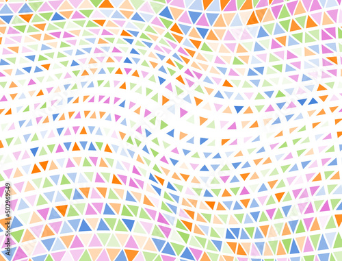 Contemporary triangles halftone texture. Fade triangular shapes cover backdrop. Random