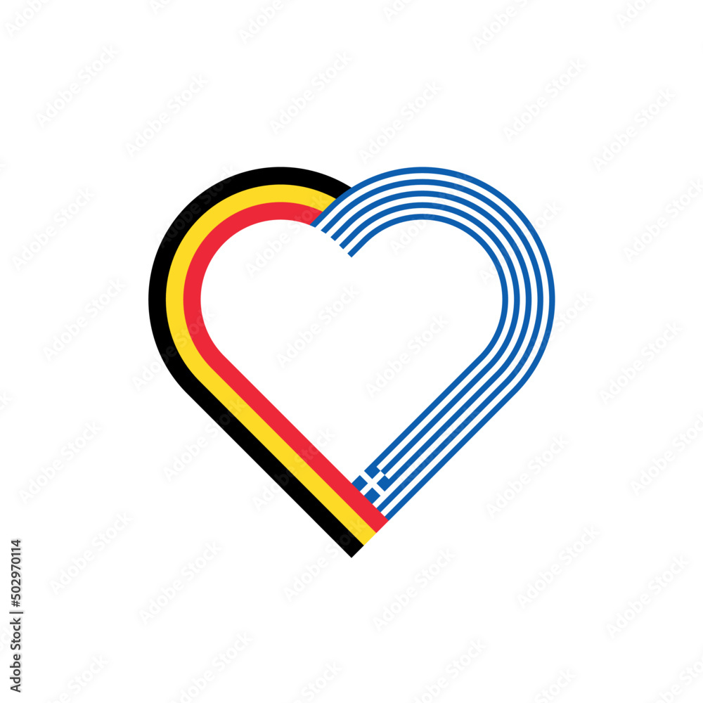 unity concept. heart ribbon icon of belgium and greece flags. vector illustration isolated on white background unity concept. heart ribbon icon of belgium and greece flags. vector illustration isolated on white background