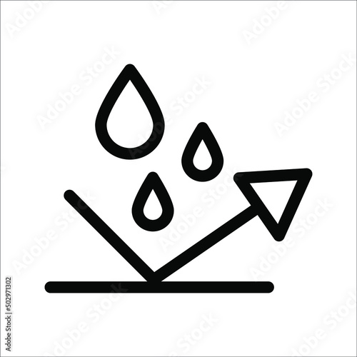 waterproof surface icon, linear sign isolated on white background - editable vector illustration eps10
