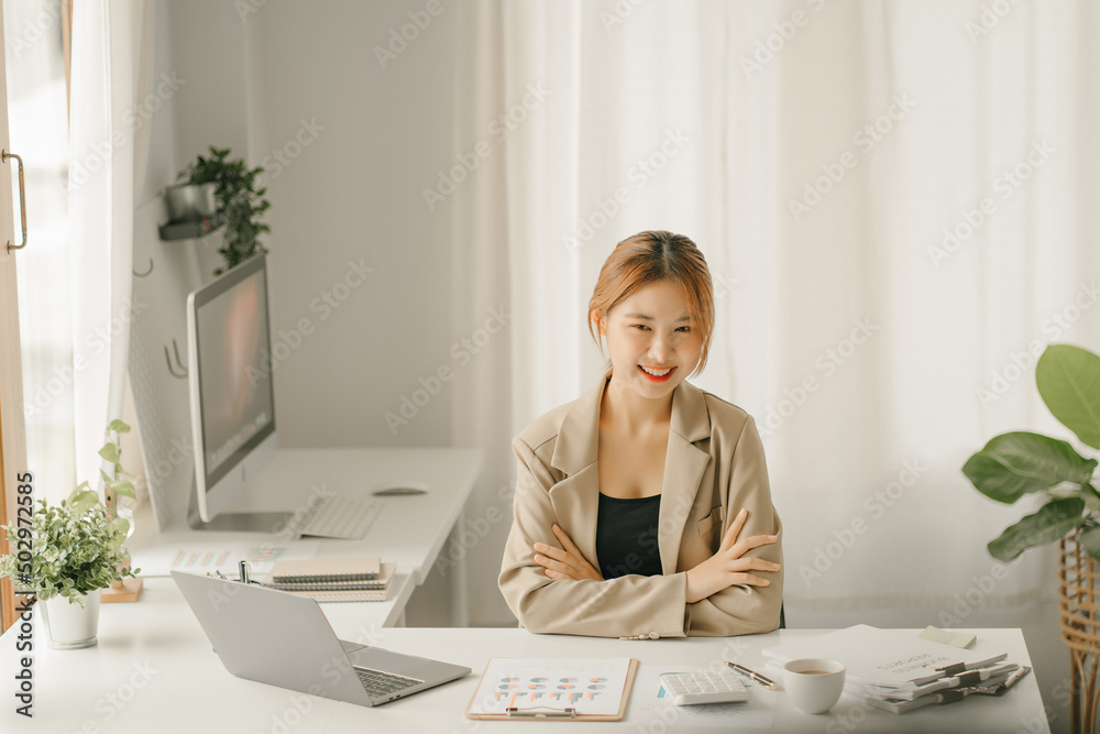 Businessmen are calculating income expenditure and analyzing real estate investment data, Accounting Financial and tax systems concept