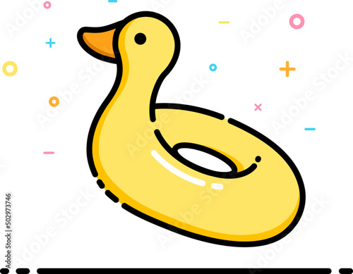 Yellow duck float icon