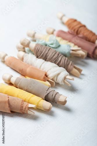 Wallpaper Mural Pattern with handmade colored silk ribbons Torontodigital.ca