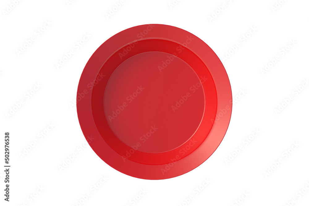 Bowl isolated on white background. Top view. 3d render Bowl isolated on white background. Top view. 3d render