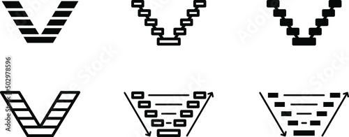 V Model software development methodology icon. vector