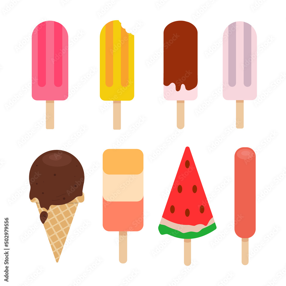 ice cream set. ice cream cone and bar. pastel and colorful ice cream isolated on pink. vector illustration. cartoon ice cream set ice cream set. ice cream cone and bar. pastel and colorful ice cream isolated on pink. vector illustration. cartoon ice cream set