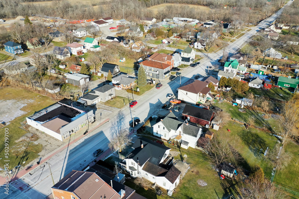 Fototapeta premium Aerial view of Selkirk, Ontario, Canada on a fine day
