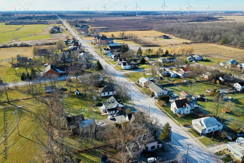 Aerial of Selkirk, Ontario, Canada on a fine day photo