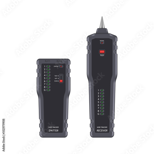 Network cable tester. Cable LAN tester. Vector illustration.