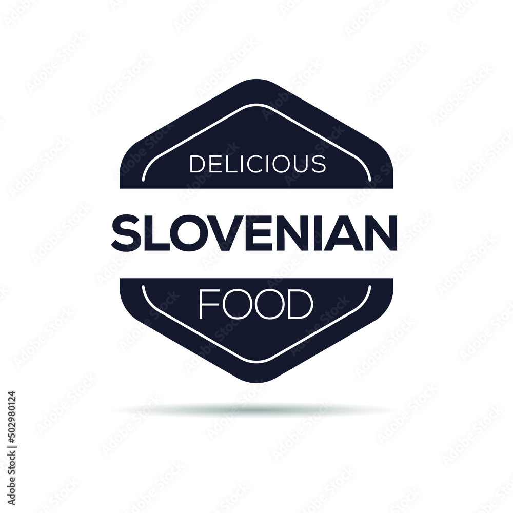 Creative (Slovenian food) logo, sticker, badge, label, vector illustration.