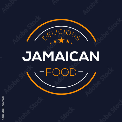 Creative (Jamaican food) logo, sticker, badge, label, vector illustration.
