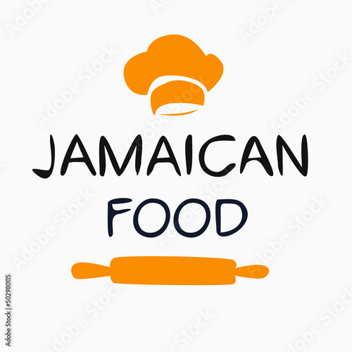 Creative (Jamaican food) logo, sticker, badge, label, vector illustration.
