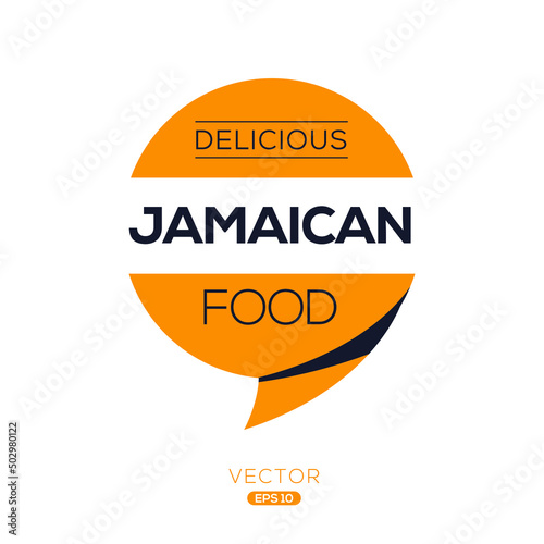 Creative (Jamaican food) logo, sticker, badge, label, vector illustration.