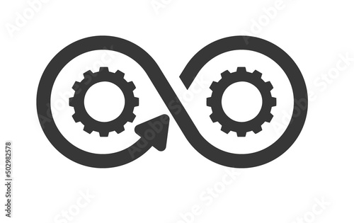 icon continuous improvement process and Infinity sign symbol of endless