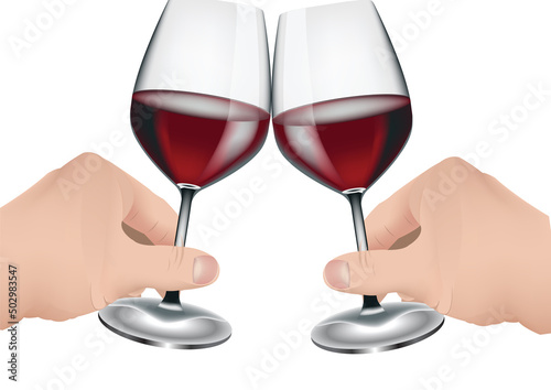 aperitif with glasses of red wines-