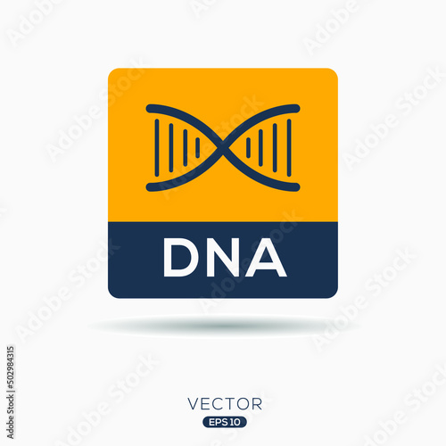 Creative (DNA) Icon, Deoxyribonucleic acid, Vector sign.
