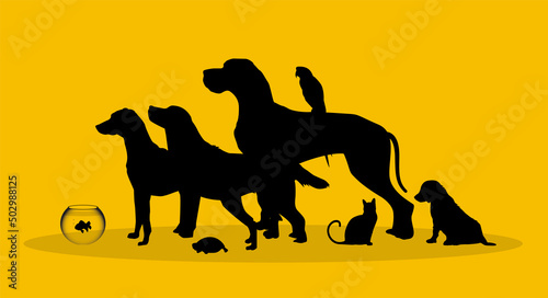 silhouette, sagome, animali, veterinario, clinica veterinaria