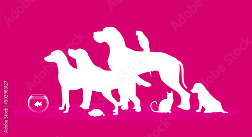 silhouette, sagome, animali, veterinario, clinica veterinaria