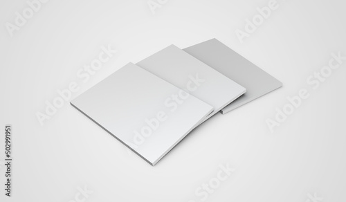 3d mockup illustrations for book saddle stitch binding and perfect binding