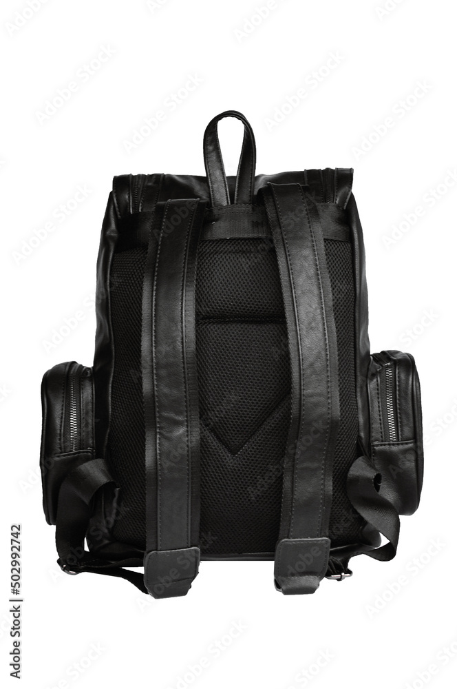 Naklejka premium Black leather bags with skull, stars and thorns. Brutal purses. Hard rock bags. Unisex bags.