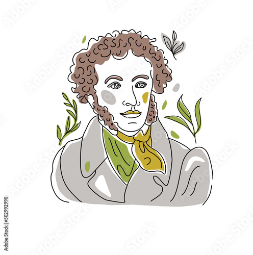 Tableau sur toile Modern vector Illustration Alexander Sergeyevich Pushkin