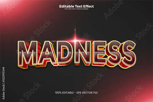 madness editable text effect in modern trend style photo