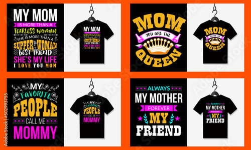 mom t shirt design vector set, mother's day t shirt design set