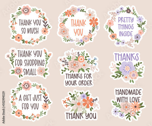 Small business stickers vector set