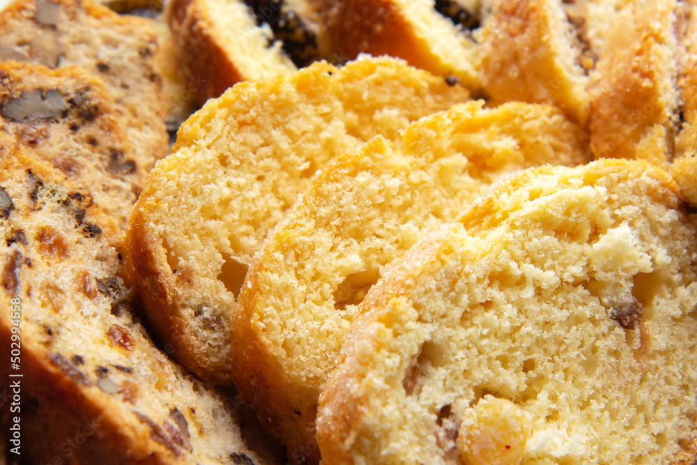 Sliced sweet rolls with poppy seeds. Fresh sweet bread Sliced sweet rolls with poppy seeds. Fresh sweet bread