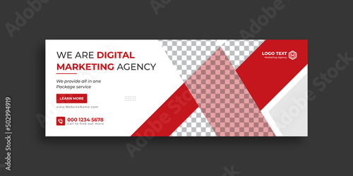 Marketing Agency and Webinar business conference social media cover banner template or web banner, corporate banner, advertising, timeline cover, header, business webinar banner editable template