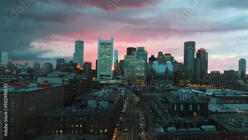 Wallpaper Mural Boston City Sunset Aerial Drone Torontodigital.ca
