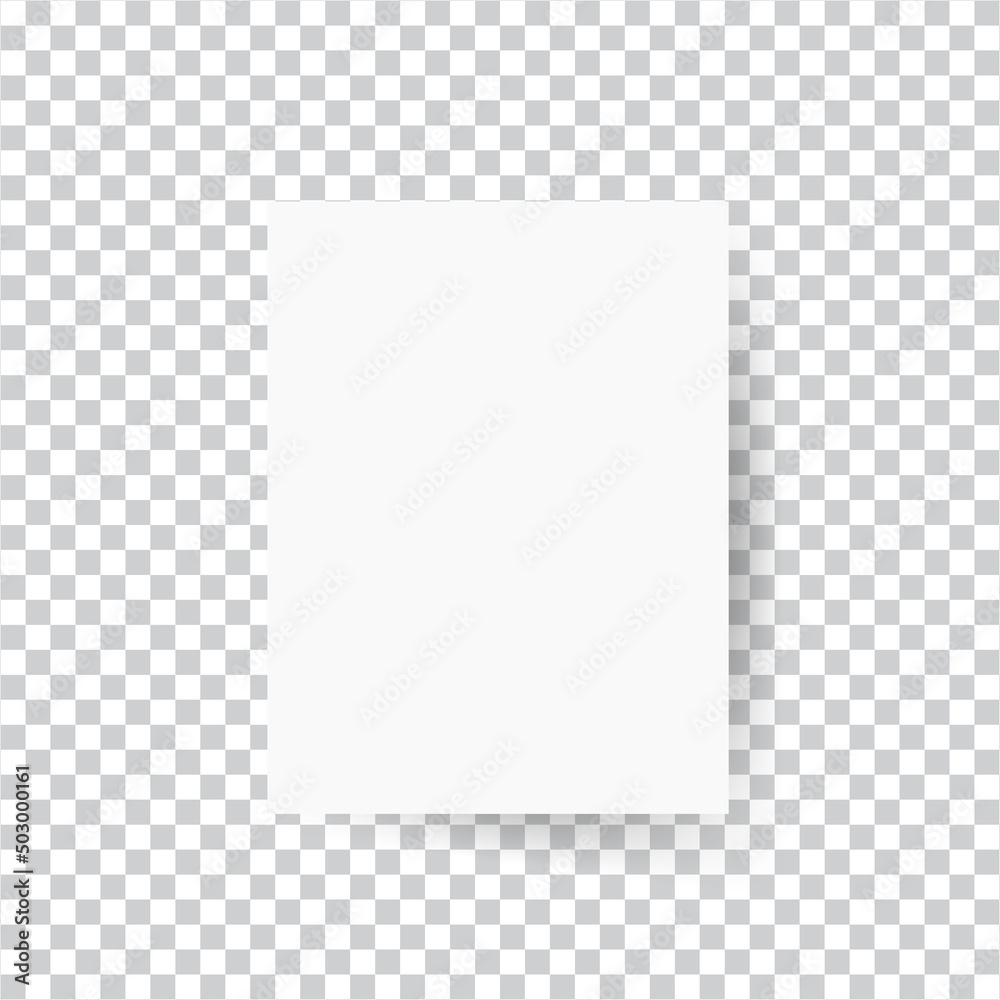 White A4 sheet on a transparent background. Vector illustration . White A4 sheet on a transparent background. Vector illustration .