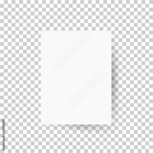 White A4 sheet on a transparent background. Vector illustration .