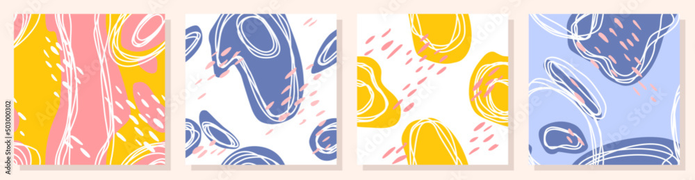 Abstraction patterns. Seamless background. Set. Biological forms. Abstraction patterns. Seamless background. Set. Biological forms.