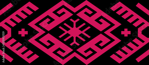 Cross Stitch design with geometric elements.Geometric pattern. Ethnic embroidery. Geometric vector.