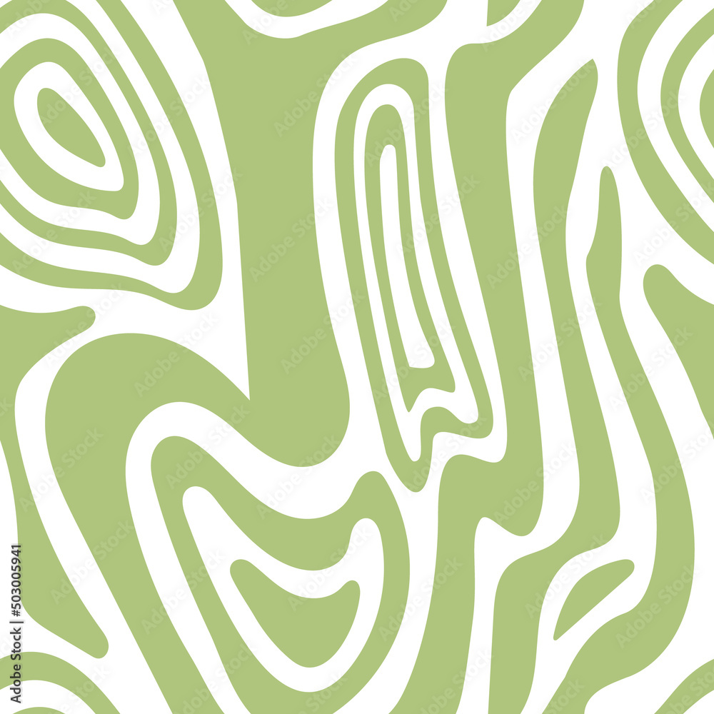 Abstract vector wavy seamless pattern. Trendy retro psychedelic background in 90s, 00s style. Texture in y2k aesthetic