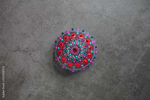 Beautiful colorful hand painted dot mandala