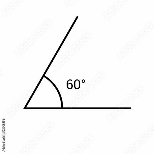 60 degree angle icon in mathematics