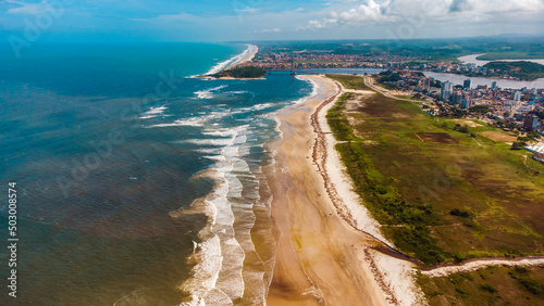 Obraz na płótnie Ilhéus Bahia Litoral Mar Nordeste Cidade Pontes Porto Praia Rio Foz Barcos Drone