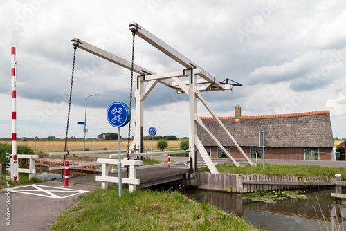 Seesaw bridge near the small village of Spanbroek in North Holland.