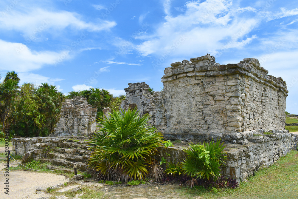 Historic ruins of an ancient Mayan civilization in Tulum, Yucatán Peninsula, Mexico