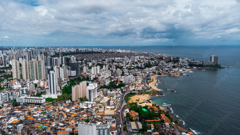 Obraz premium Salvador Bahia Cidade Turismo Nordeste Brasil Paisagem Mar Urbano Drone Histórico Cultural Arquitetônico